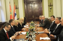 10 December 2013 National Assembly Speaker Dr Nebojsa Stefanovic in meeting with the Prime Minister of Montenegro Milo Djukanovic